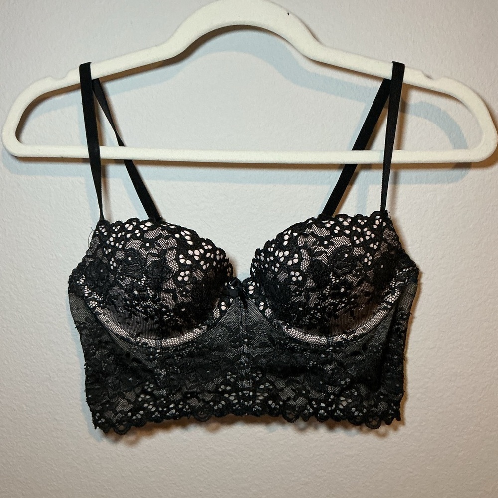 Victoria Secret Elegant Black Lace Bralette and panties set - Picture 3 of 6